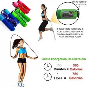 Corda de Pular Fitness  com Contador de Pulo - Azul